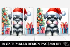 Expressive Miniature Schnauzer in Santa Hat PNG Product Image 1