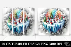 Vibrant Christmas Penguins | 20 Oz Tumbler Product Image 1