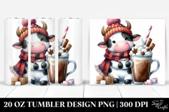 Little Cow with Hot Cocoa PNG Product Image 1