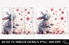 Rabbit Tumbling with Spring Petals | 20 Oz Tumbler Product Image 1