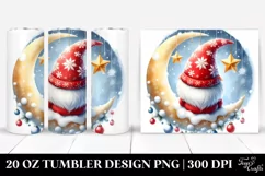 a Cute Vibrant Christmas Gnomes Moon Tumbler | 20 oz Tumbler Product Image 1