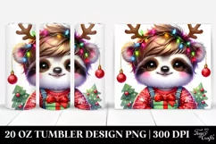 Cute Baby Sloth with Christmas Lights, Transparent PNG Product Image 1