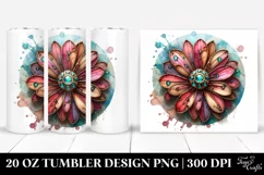 Abstract Stained Zinnia | 20 Oz Tumbler Product Image 1
