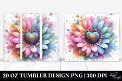 Detailed Vibrant Daisy Tumbler Product Image 1