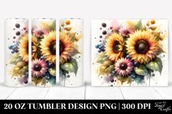 Vibrant Sunflower Watercolor Tumbler | 20 oz Tumbler Product Image 1