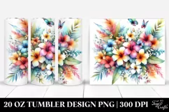 Colorful Hawaiian Flowers Tumbler Product Image 1