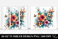 Colorful Hawaiian Flowers Tumbler Product Image 1