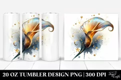 Golden Watercolor Calla Lily Tumbler Product Image 1