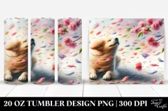 Dog Tumbling Spring Petals Wind | 20 Oz Tumbler Product Image 1
