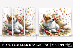 Dog Tumbling with Spring Petals | 20 Oz Tumbler Product Image 1