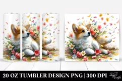 Dog Tumbling with Spring Petals | 20 Oz Tumbler Product Image 1