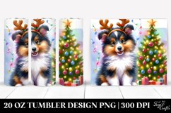 Vibrant Collie with Christmas Lights PNG Product Image 1