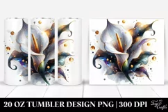 Golden Watercolor Calla Lily Tumbler Product Image 1