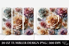 Abstract Wooden Carnation Stained Tumbler | 20 oz Tumbler Product Image 1