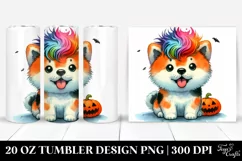 Enthusiastic Akita Halloween Clipart PNG Product Image 1