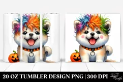 Enthusiastic Akita Halloween Clipart PNG Product Image 1