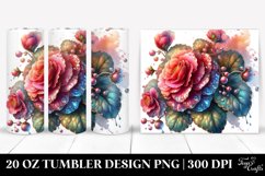 Metalic Watercolor Begonia Tumbler Product Image 1