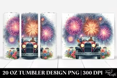 Vintage Car Fireworks | 20 oz Tumbler Product Image 1
