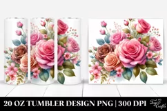 Colorful Pink Roses Glossy Petals PNG Product Image 1