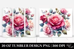 Colorful Pink Roses Glossy Petals PNG Product Image 1