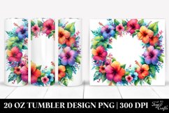 Colorful Hibiscus Watercolor Frame Tumbler Product Image 1