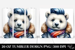 Cute Baby Bear with Cool Haircut PNG Product Image 1
