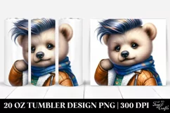 Cute Baby Bear with Cool Haircut PNG Product Image 1