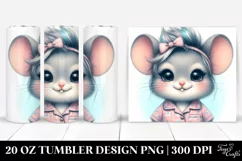 Cute Baby Mouse in Pajamas PNG Product Image 1
