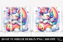 Cute Baby Unicorn on Playful Comet | 20 Oz Tumbler Product Image 1