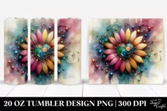 Abstract Wooden Sunflower Tumbler Product Image 1