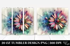 Abstract Wooden Sunflower Tumbler Product Image 1