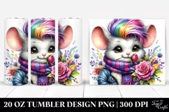 Cute Baby Mouse in Winter Outfit PNG Product Image 1