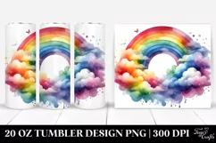 Colorful Abstract Rainbow Clouds | 20 Oz Tumbler Product Image 1