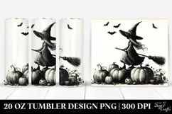 Simple Vintage Halloween Witch Tumbler | 20 oz Tumbler Product Image 1