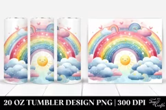 Colorful Pastel Rainbow Clouds | 20 oz Tumbler Product Image 1