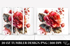 Metalic Watercolor Begonia Tumbler Product Image 1