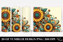 Colorful Retro Sunflowers | 20 Oz Tumbler Product Image 1