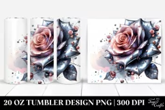 Metalic Watercolor Rose Tumbler Product Image 1