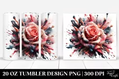 splashes,Abstract Glossy Rose. 20 Oz Tumbler Design Product Image 1