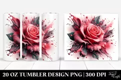 splashes,Abstract Glossy Rose. 20 Oz Tumbler Design Product Image 1