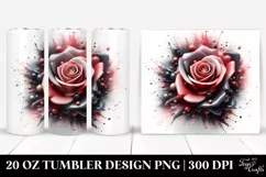 splashes,Abstract Glossy Rose. 20 Oz Tumbler Design Product Image 1