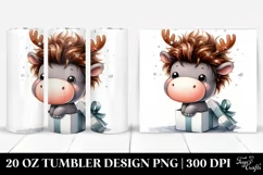 Hilarious Hippo with Reindeer Horns PNG Product Image 1