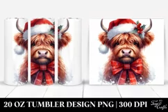 Expressive Highland Cow Clipart 20 Oz Tumbler Product Image 1