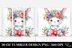 Playful Bunny with Flower Crown | 20 oz Tumbler Product Image 1