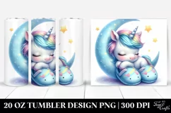 Pastel Cyan Moon Unicorn Tumbler Product Image 1