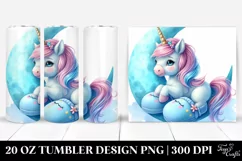 Pastel Cyan Moon Unicorn Tumbler Product Image 1