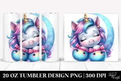 Pastel Cyan Moon Unicorn Tumbler Product Image 1