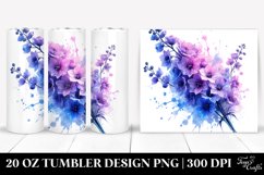 Detailed Watercolor Delphinium Tumbler Product Image 1