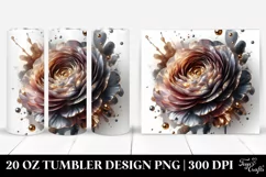 Shiny Ranunculus with Golden Details | 20 Oz Tumbler Product Image 1