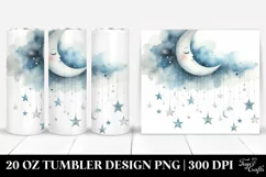 Whimsical Half Moon and Stars | 20 Oz Tumbler Product Image 1